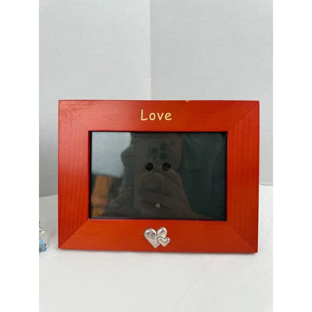 Lot of 3 Y2K Picture Frames Forever Friends‎ Frog Crystal Red Love Wood